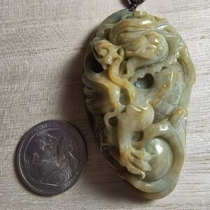 Natural Burma jadeite pendant Dragon 龙头